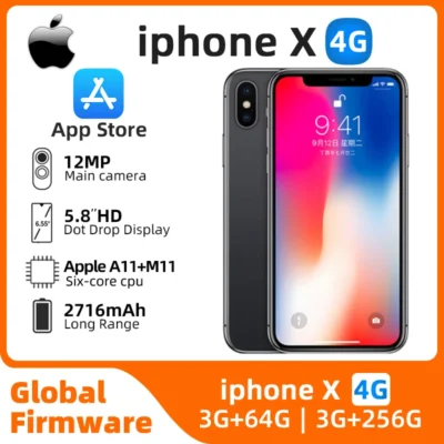 Apple iphone X ios 5.8 inch 256GB ROM All Colours in Good Condition Original used phone