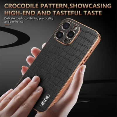 Luxury Fashion Crocodile Pattern Leather Phone Case For iPhone