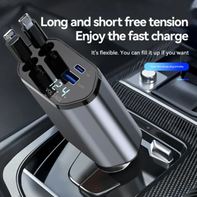 4 in 1 USB Type C Fast Car Charger Cable