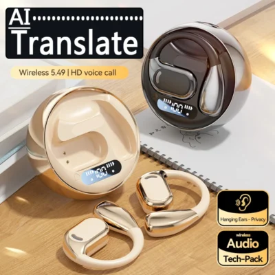 AI HD earhook waterproof touch translation headphones